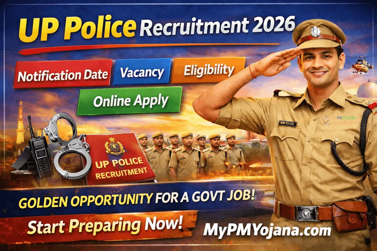 UP Police Recruitment 2026: नोटिफिकेशन, वैकेंसी, योग्यता व आवेदन की पूरी जानकारी