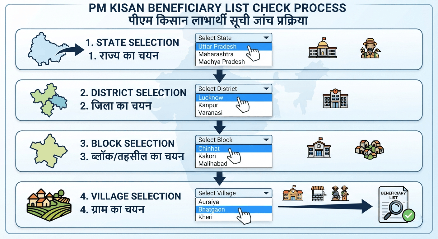 PM Kisan beneficiary list check process