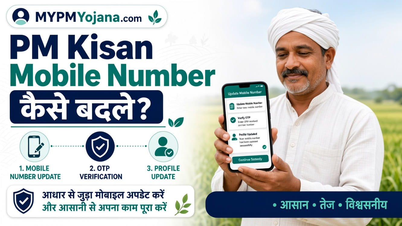 PM Kisan में mobile number update करने के लिए smartphone इस्तेमाल करता किसान