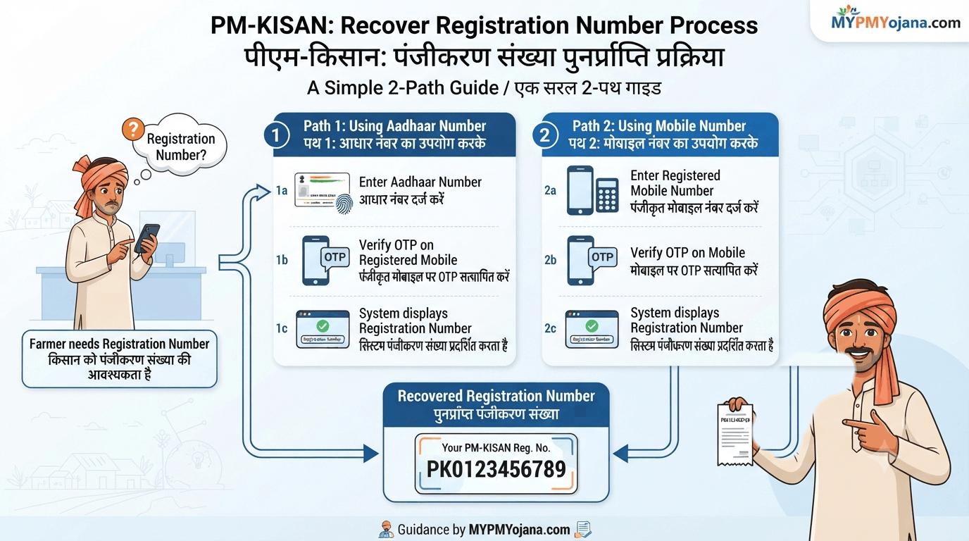 PM Kisan Registration Number Aadhaar या Mobile Number से खोजने का तरीका